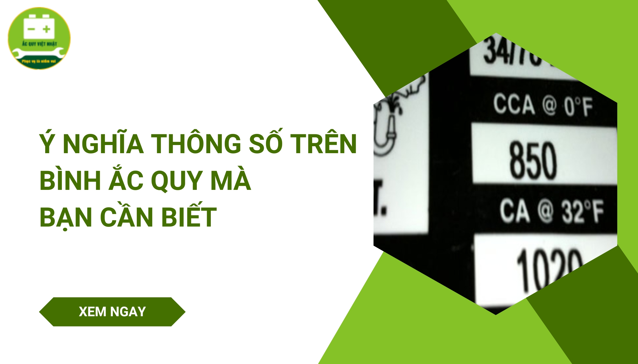 Thông số trên bình ắc quy