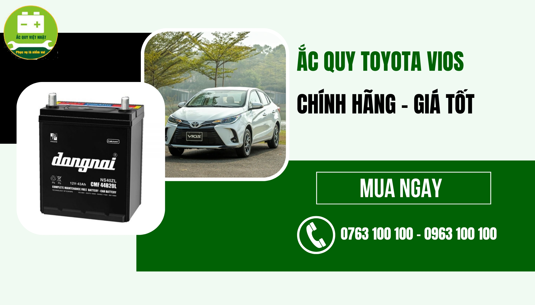 Mua ắc quy Toyota Vios tại Ắc Quy Việt Nhật