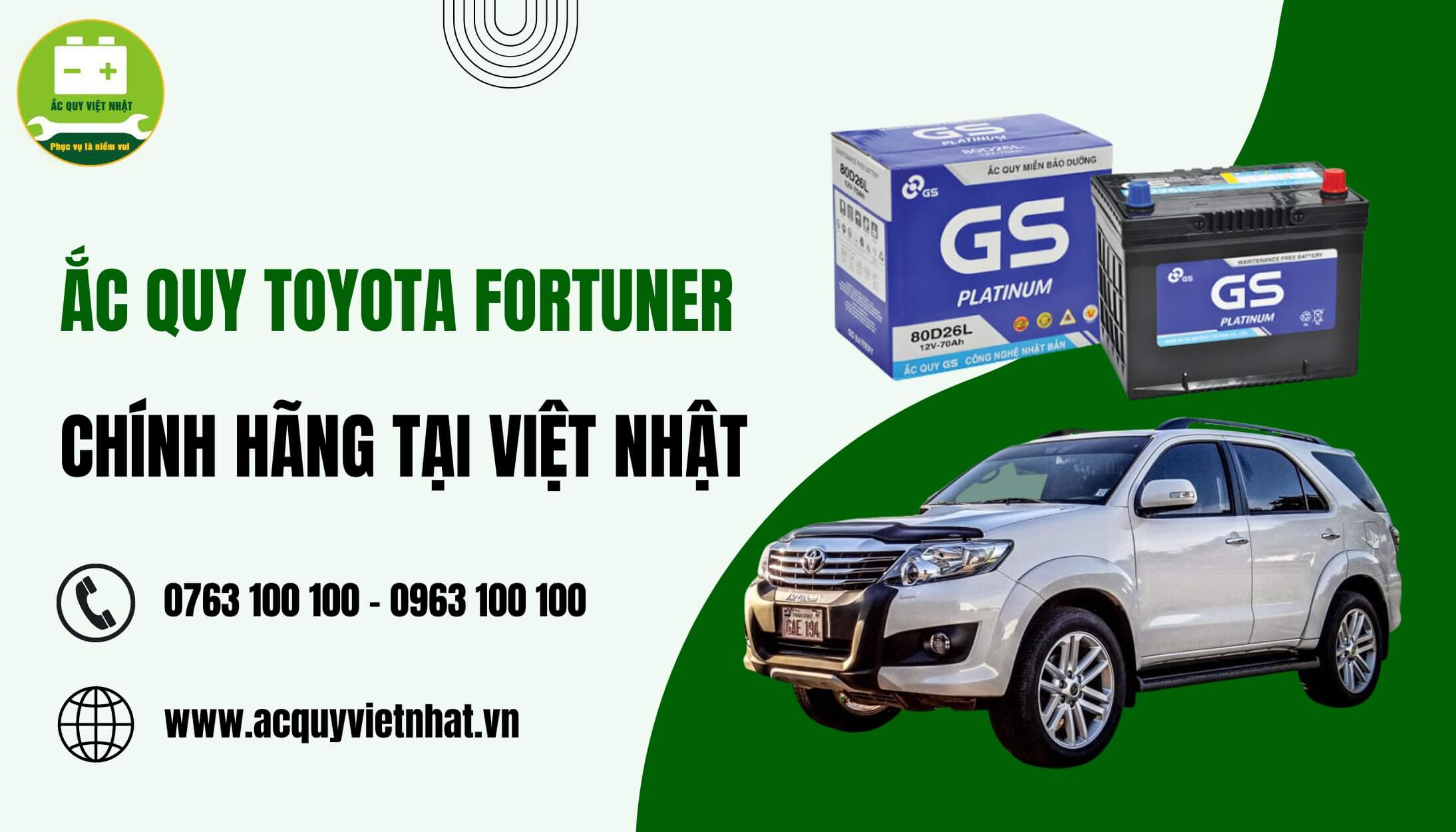 Mua ắc quy Toyota Fortunter tại Ắc Quy Việt Nhật