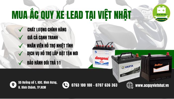 Mua bình điện xe Lead chính hãng giá tốt tại Ắc Quy Việt Nhật