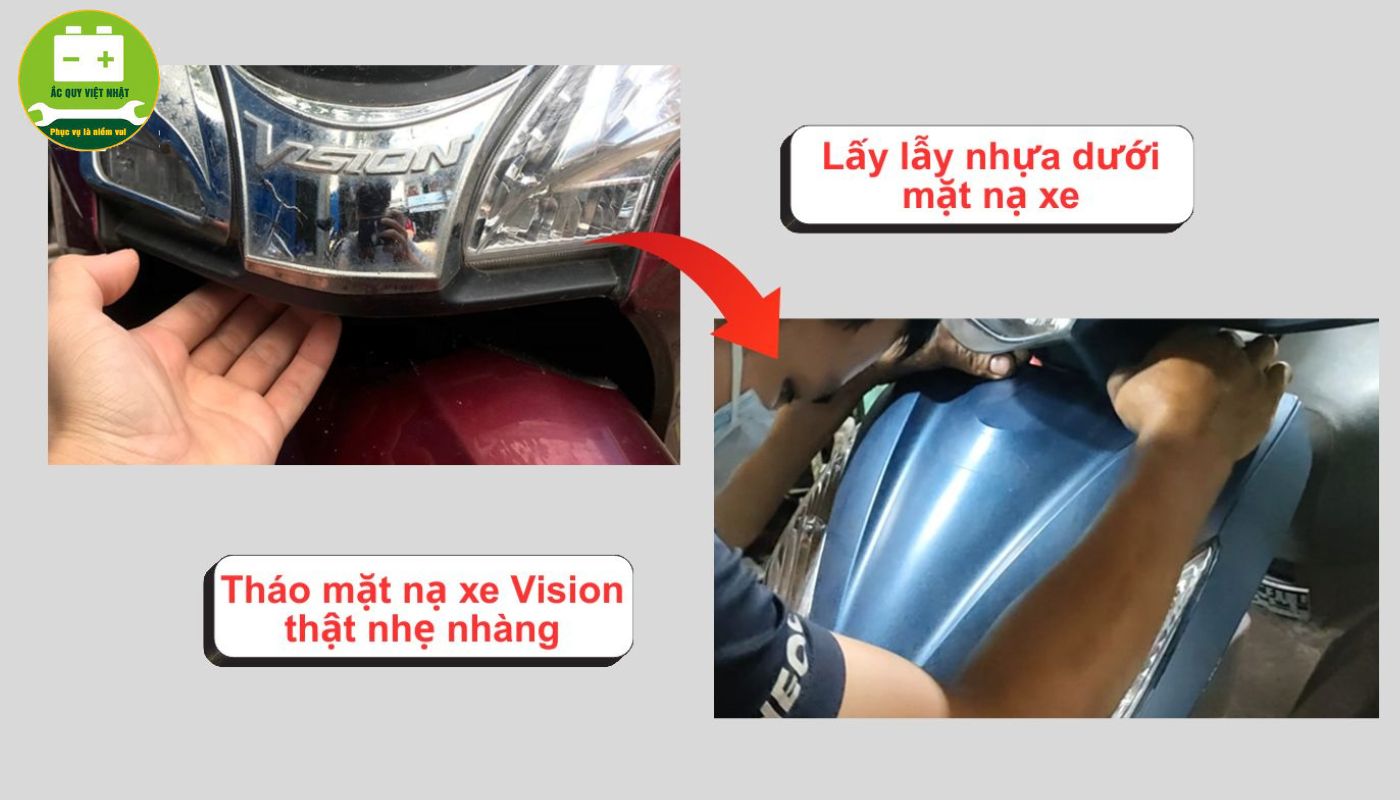 Thực hiện gỡ lẫy nhựa trước, rồi nhẹ tay kéo mặt nạ xuống từ phía trên