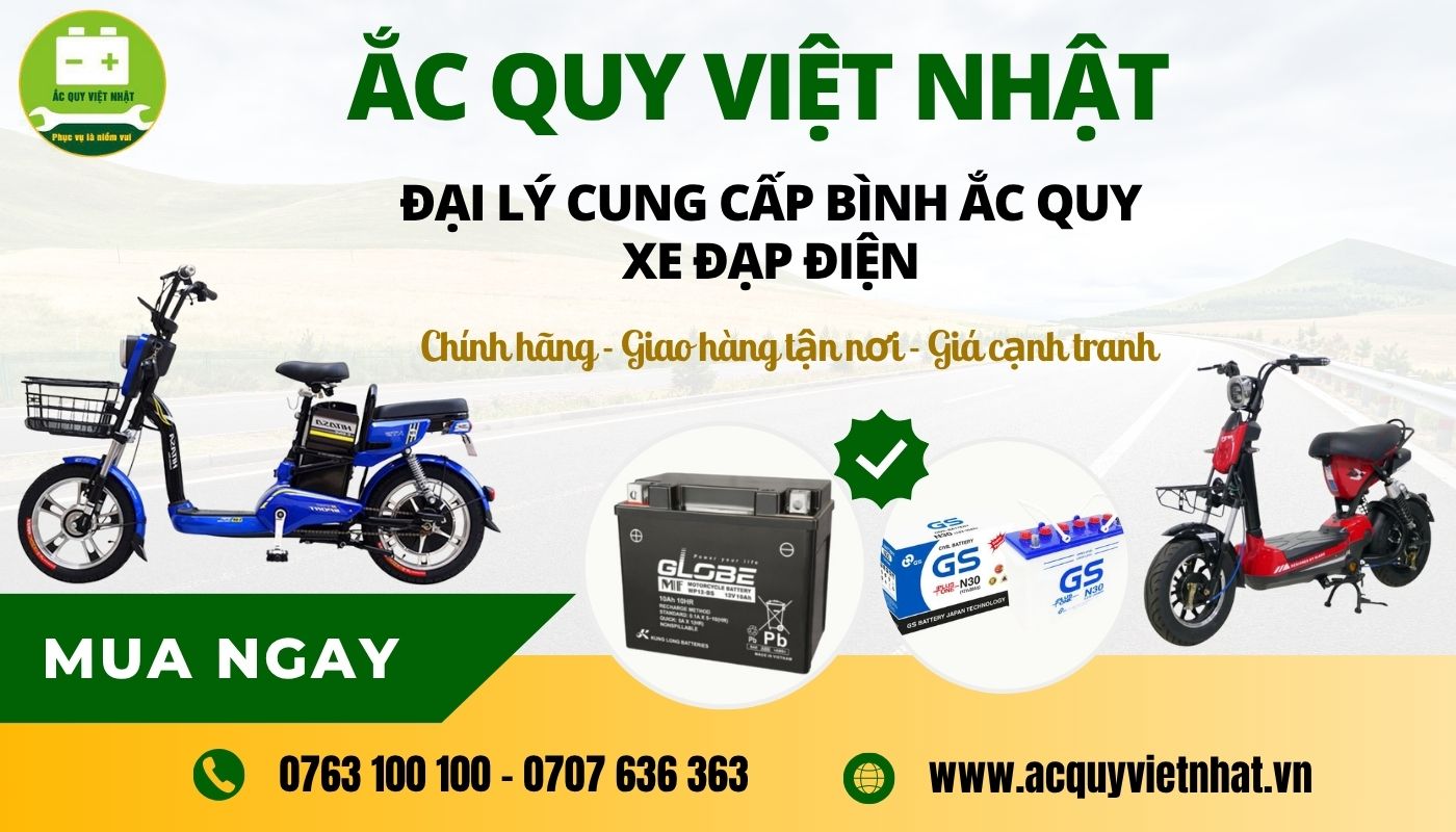 Mua bình ắc quy xe đạp điện chính hãng tại Ắc Quy Việt Nhật – Giao nhanh, lắp tận nơi