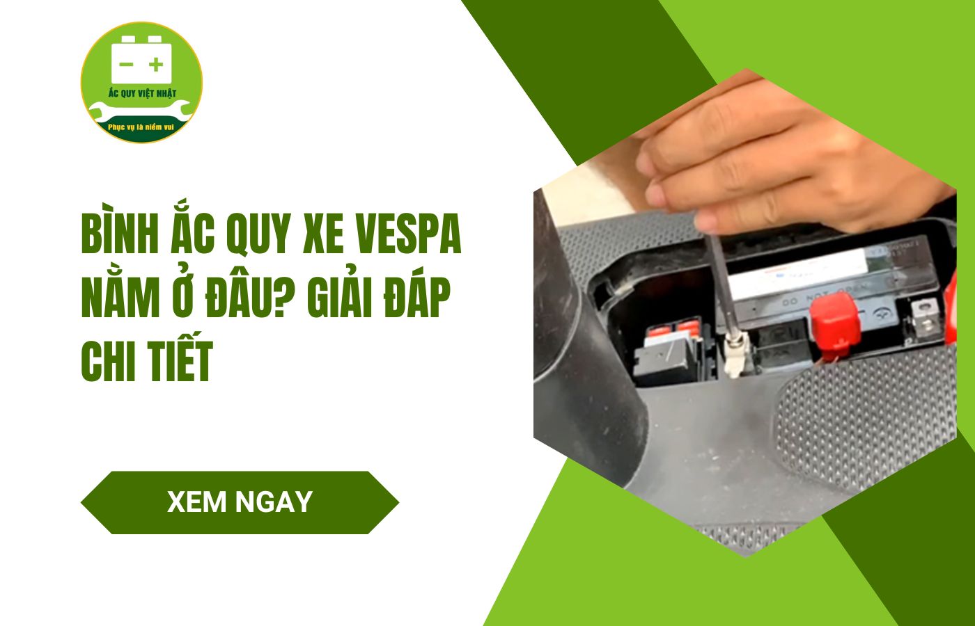 Bình ắc quy xe Vespa nằm ở đâu