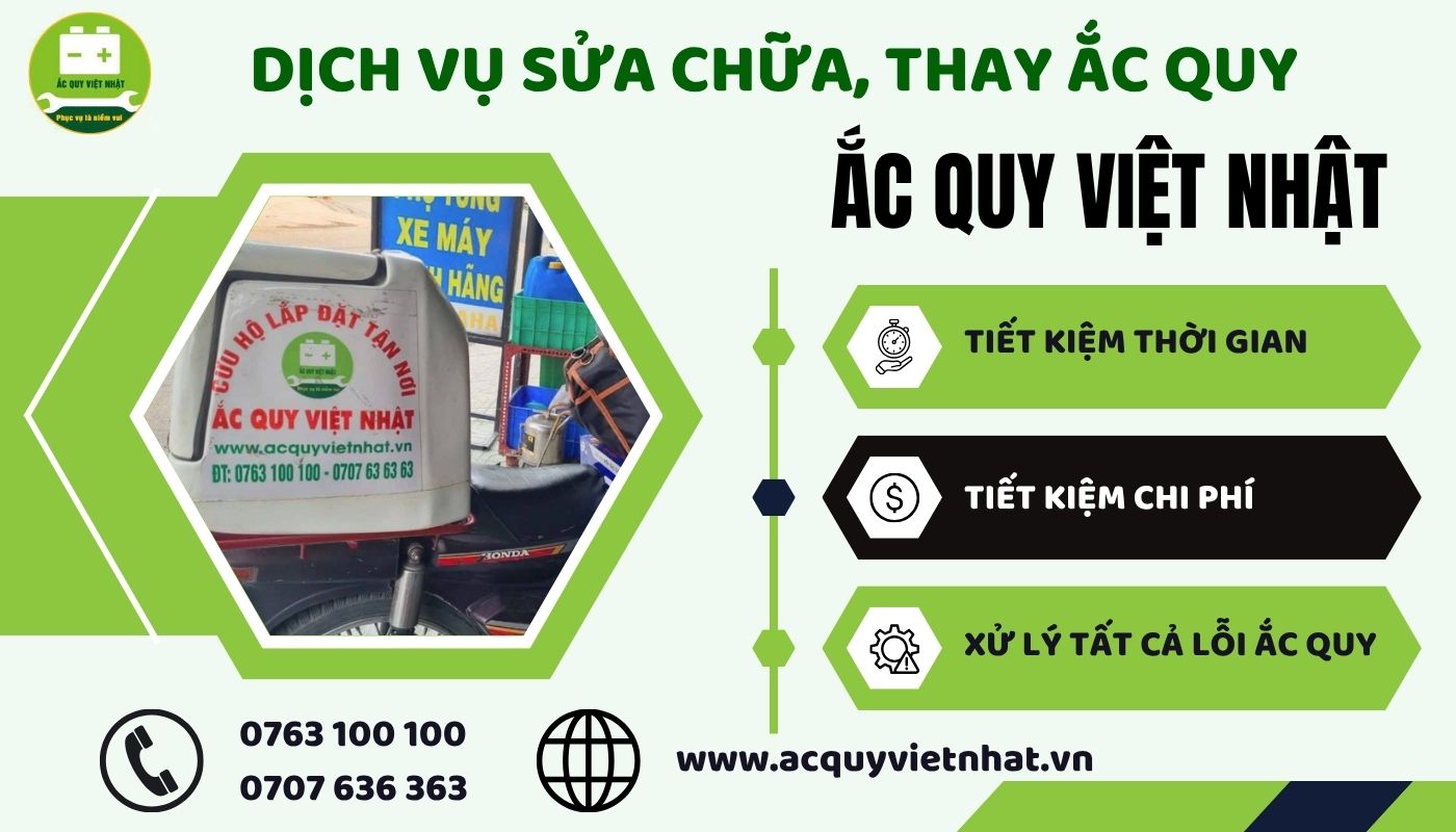 Liên hệ ngay dịch vụ sửa chữa, thay bình ắc quy tại Ắc Quy Việt Nhật
