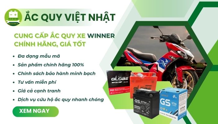 Thay bình ắc quy xe Winner X tại Ắc quy Việt Nhật