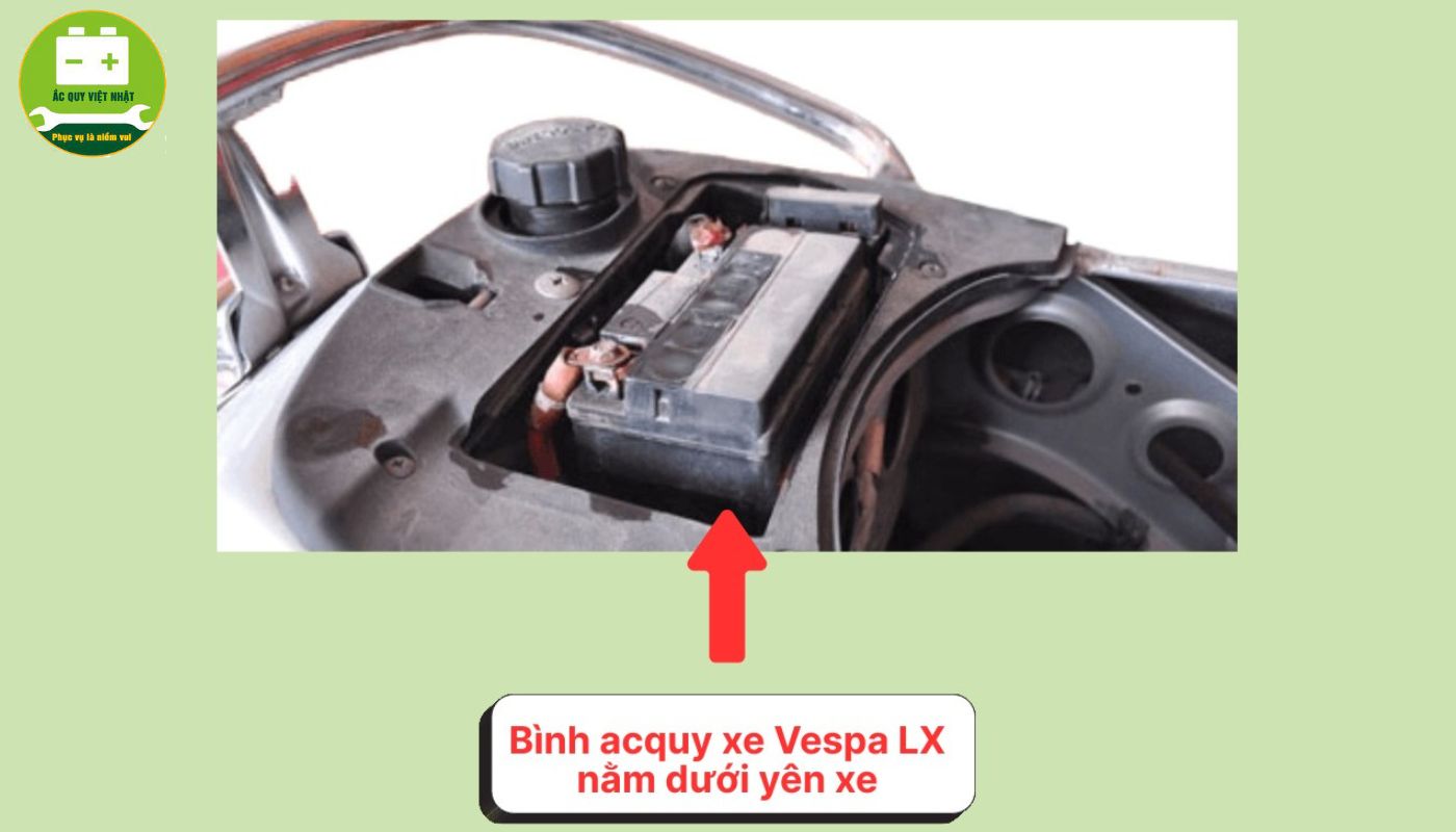 Bình ắc quy xe Vespa nằm ở đâu với xe Vespa LX? Bình ắc quy xe Vespa nằm ở đâu với xe Vespa LX?